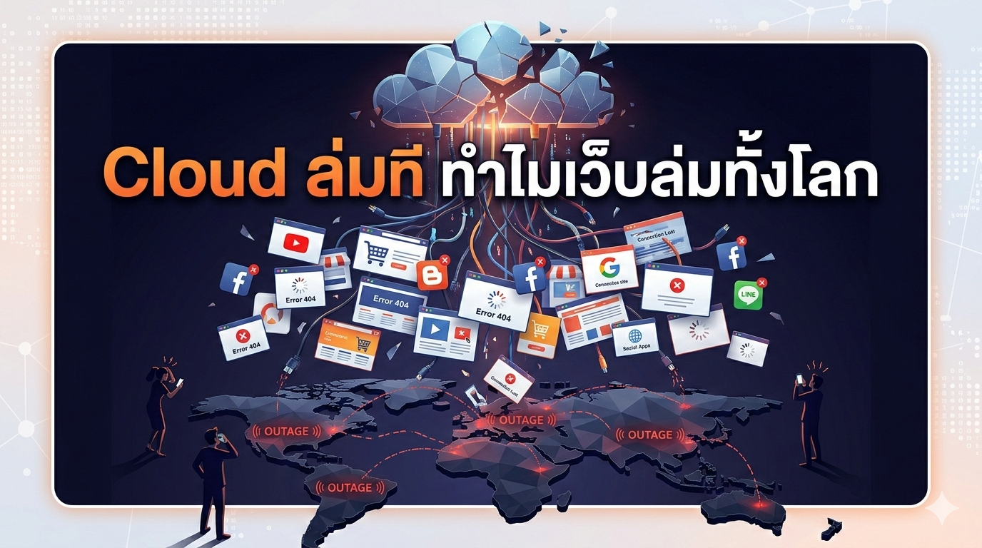 Cloud ล่มที ทำไมเว็บล่มทั้งโลก: เข้าใจ “โดมิโนดิจิทัล” ที่ทำให้บริการใหญ่สะดุดพร้อมกัน